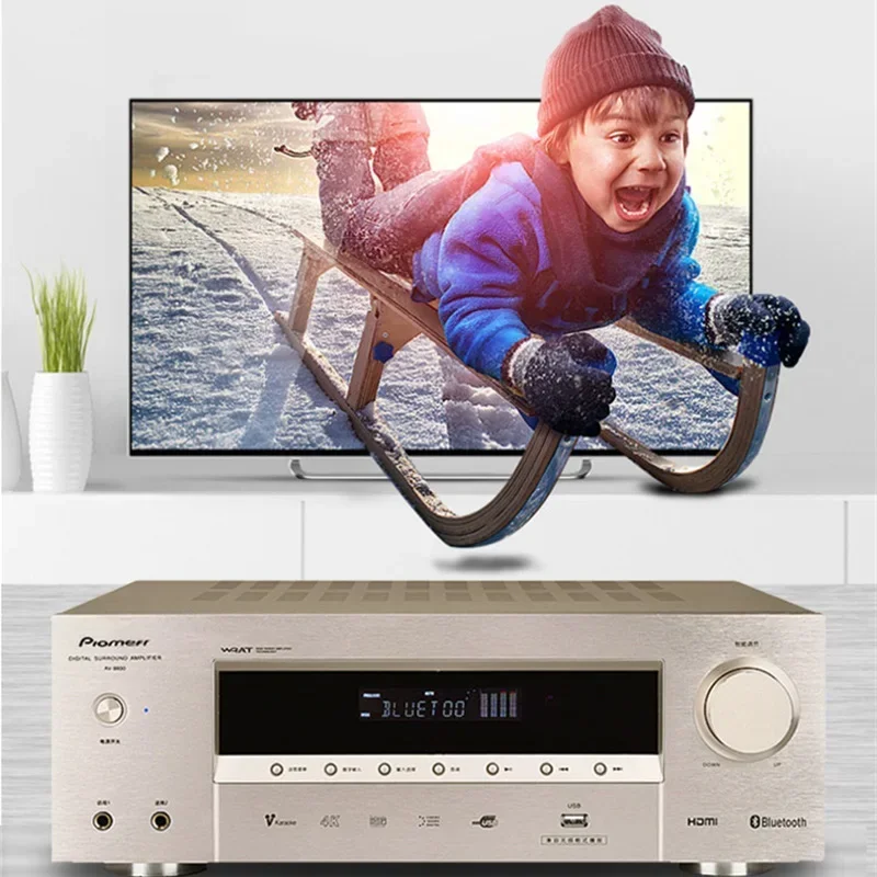 5.1 Channel Home Theater High Power Supports Fiber Coax TV Dual Microphone Bluetooth 5.0 HDMI 4K USB Karaoke Audio Amplifier