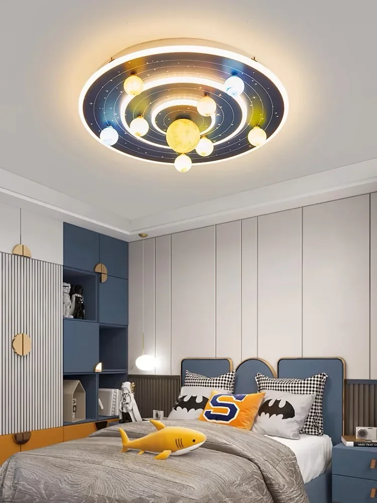 Full spectrum eye protection space light, children's room planet light, creative bedroom ceiling light for boys and girls