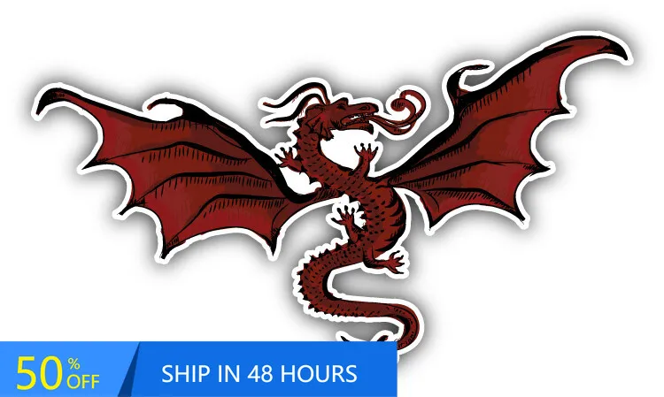 

Red Dragon Trendy Laptop Motor Home Boat Car Waterproof Vinyl Decal Decoration Vintage Cool Retro Unique Funny Aesthetic