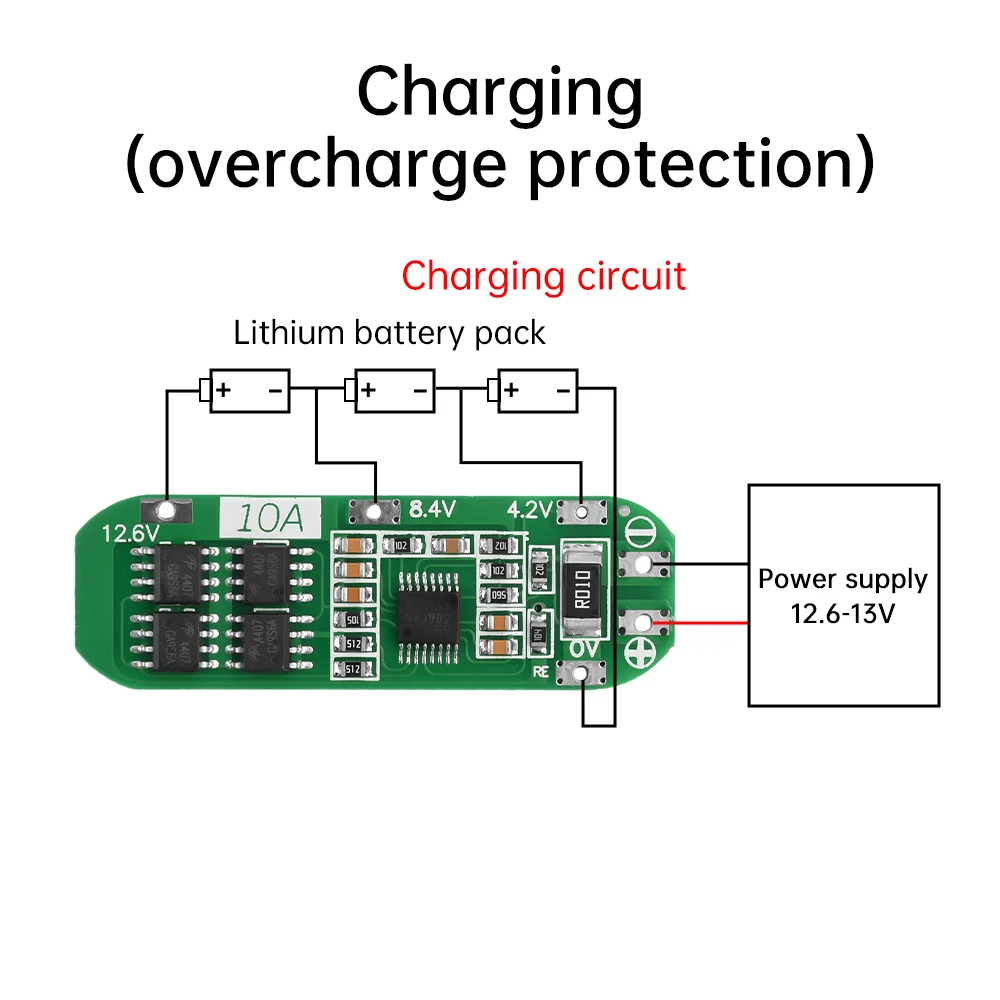 3S 10A 20A 리튬 이온 리튬 배터리 18650 충전기 보호 보드 PCB BMS 11.1V 12V 12.6V 셀 충전 보호 모듈
