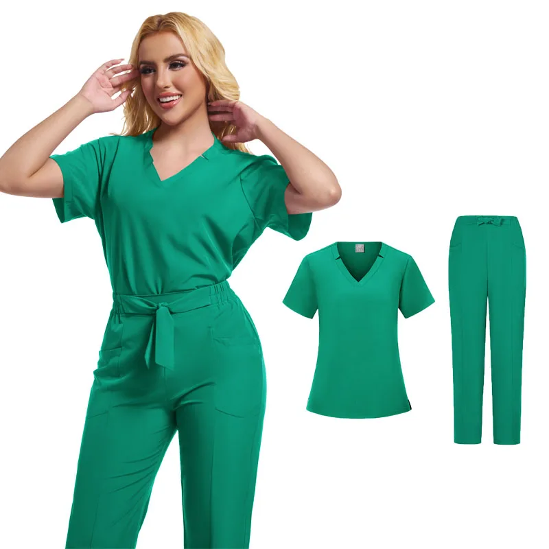 Uniformes chirurgicaux cliniques pour femmes, ensembles de gommages médicaux, accessoires d'infirmière, vêtements de travail pour médecins d'hôpital, vente en gros