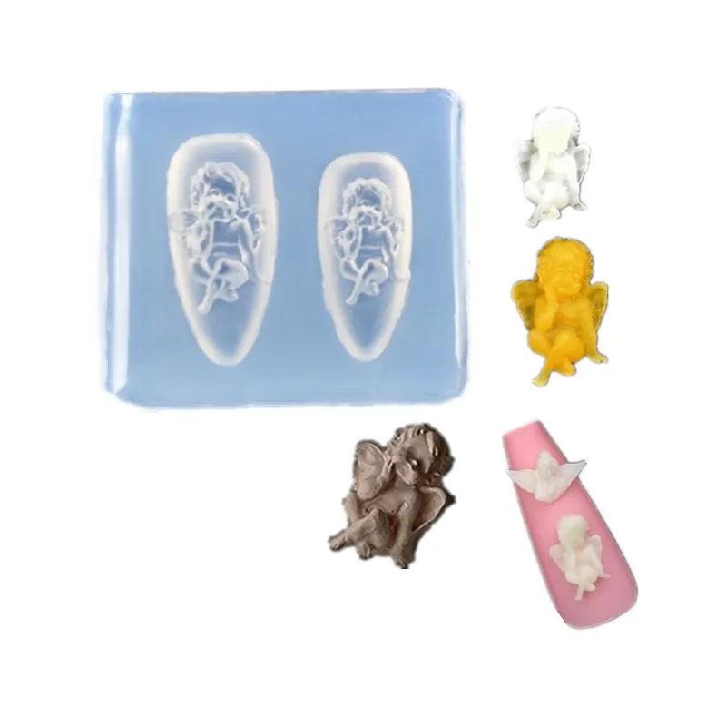SNASAN 3D Angel Series Mold Nail Art Decorations Tiny Beads Silicone Mould DIY UV Epoxy Resin Earrings Silicone Mold