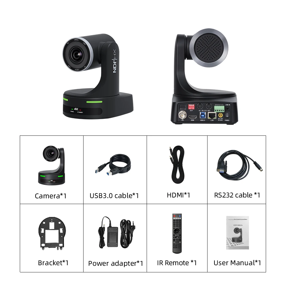 

JJTS AI Auto Tracking NDI Camera, 20X Live Streaming HDMI SDI USB3.0 Live Streaming PTZ Camera For Church Worship And Event