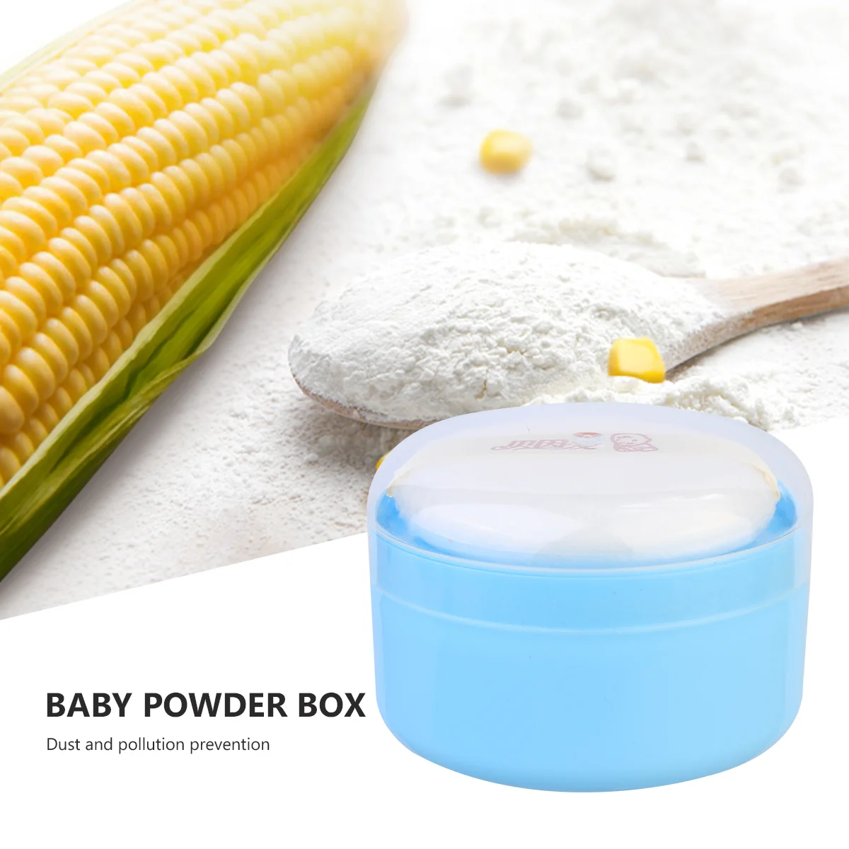 Talcum Powder Puff Case Body Box Container Infant Kids Nail Kit