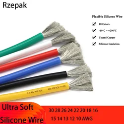 1m/5m Heat Resistant Cable 30 28 26 24 22 20 18 18 16 15 14 13 12 10Awg Soft Silicone Wire High Temperature Flexible Copper Wire