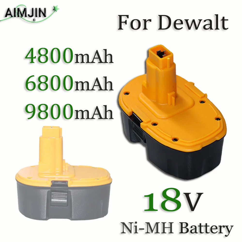 

For Dewalt 18V 4800/6800/9800mAh Ni-MH battery，Compatible DC9096 DW9096 DE9039 DE9095 DW9098 Cordless Electric Tool