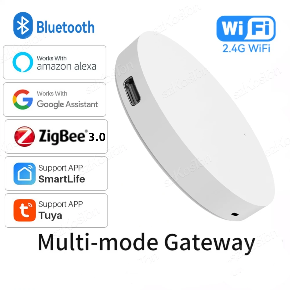 Tuya Multi-Mode Wireless Bluetooth Gateway ZigBee 3.0 Smart Gateway Smart Life APP Remote Control Works With Alexa Google Home