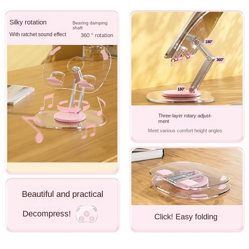 Tablet Bracket Holder Adjustable Folding Stand Transparent Acrylic Tablet Desktop Support