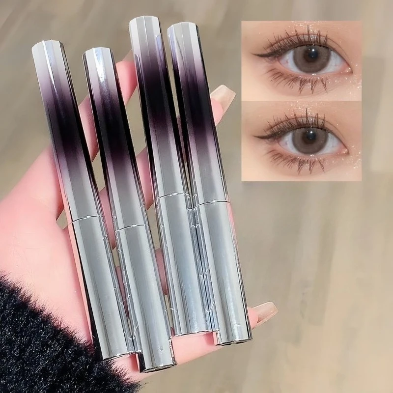 Curling Mascara Metallic Hoofd Opzetborstel Mascara Slanke Dikke Curling Anti-Zweet Blijvende Niet-Vlekkende Mascara Oog Cosmetica Gereedschap