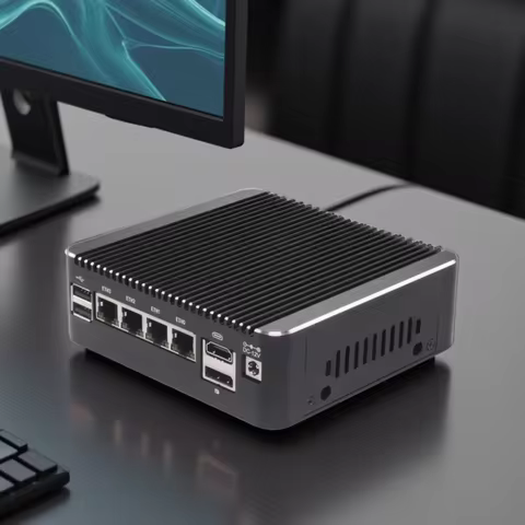 NEW Solid Fanless Firewall Mini PC Intel N150 N95 Pentium 6405U 4417U 4x2.5G LANs Home Server DDR4 NVMe Type-C pfSense OPNsense