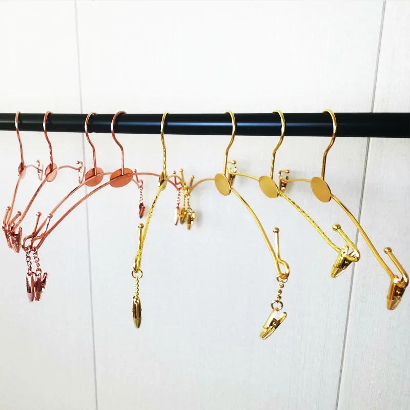 

10 Pieces Metal Underwear Hangers Clothes Hangers 28cm With 2 Non-Slip Clips For Bra Clips Socks Panty Skirts Pants Rack