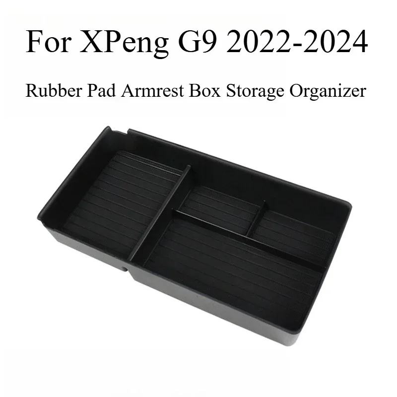 Mittelkonsole-Aufbewahrungsbox mit Kabelloser Silikonauflage für XPeng G9 Interieur