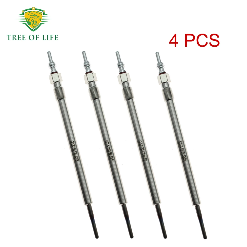 4x Glow Plug 4.4V 1214109 For Vauxhall Insignia A B Zafira Antara Cascada Vivaro C 2.0 Diesel B20DTH 2009+ 55578336 12 14 109