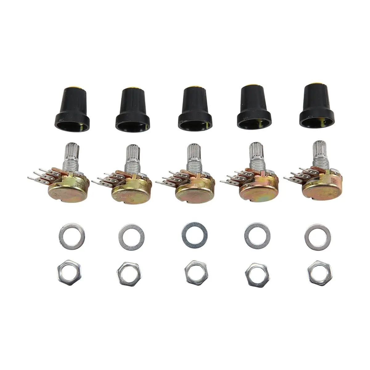 HOT5pcs 10K OHM 3 Terminal Linear Taper Rotary Audio B Type Potentiometer