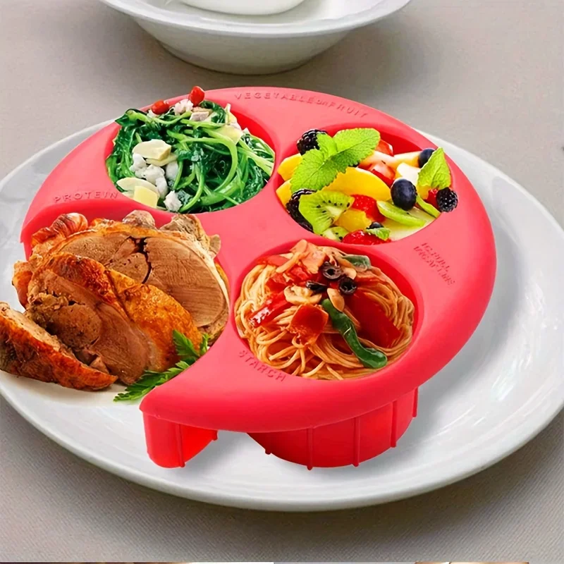 1pc Meal Portion Control Plate Suitable for Weight Loss - Portion-Control Tool with Safe Plastic Plate, Portable for, Ideal for