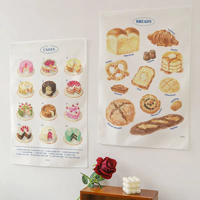 Tapices para colgar en la pared, Fondo de pastel de cumpleaños, tela colgante, póster coreano, decoración de habitación, tapiz para decoración de dormitorio, 2025