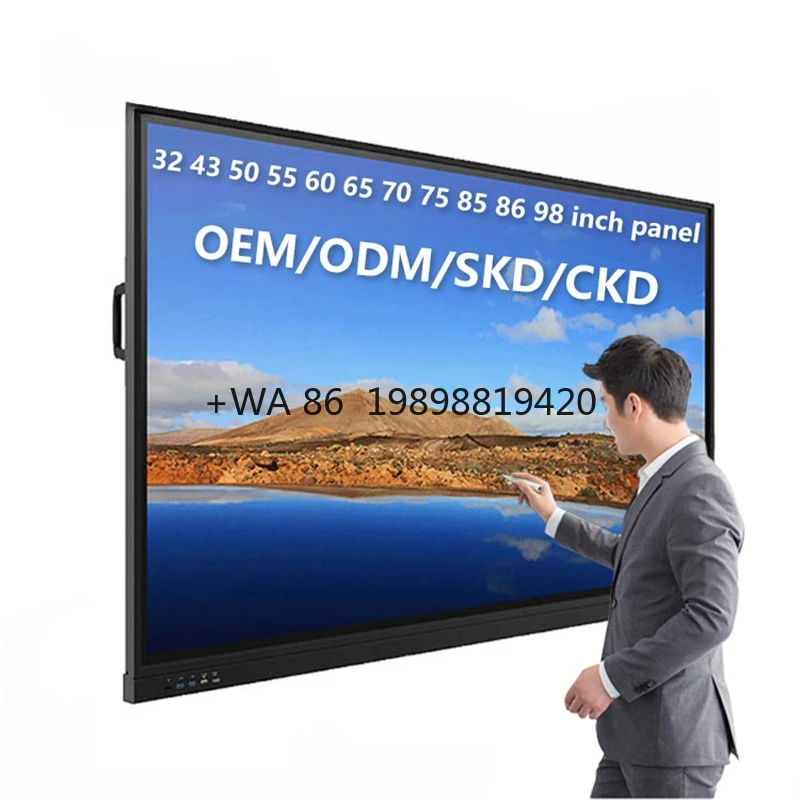 

Customize Size 75 Inch 5 in 1 Motherboard 4K Zero Bonding Infrared and Interactive Smart Boards With Touch Screen