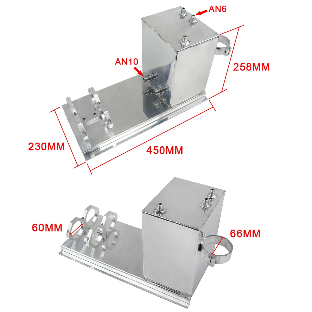 5ltr Dual Pump Set Up with Filter 5L Aluminum Fuel Surge Tank Fuel Tank Fuel Cell 5L Polished AN Fittings Drift Track Rally Drag