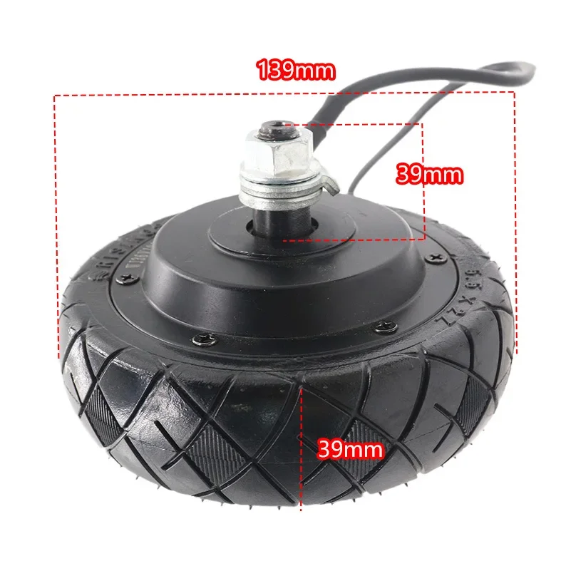 5.5 inch front rear motors+wheels brushless and toothless wheel hub motor, solid tire 24V electric scooter brushless motor