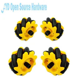 4pcs/lot 48mm 60mm 80mm 97mm High Hardness Plastic Mecanum Wheel Omni-Directional for TT Motor Smart Robot Car with 6mm hubs