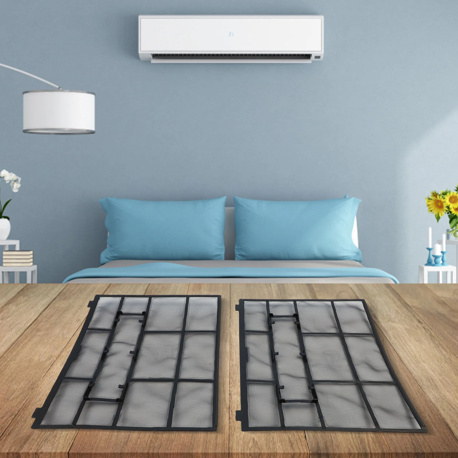 AC Filter Screen Designed for Hanging Indoor Air Conditioner Units to Assist in Maintaining Consistent Airflow Capacity
