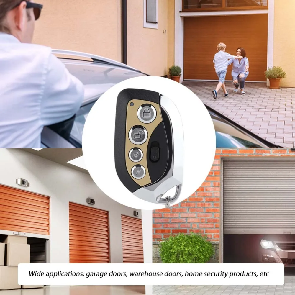 433MHz Frequency Remote Control Duplicator 4 Buttons Fixed Code Universal Remote Controller Metal Keyfob RF Wireless