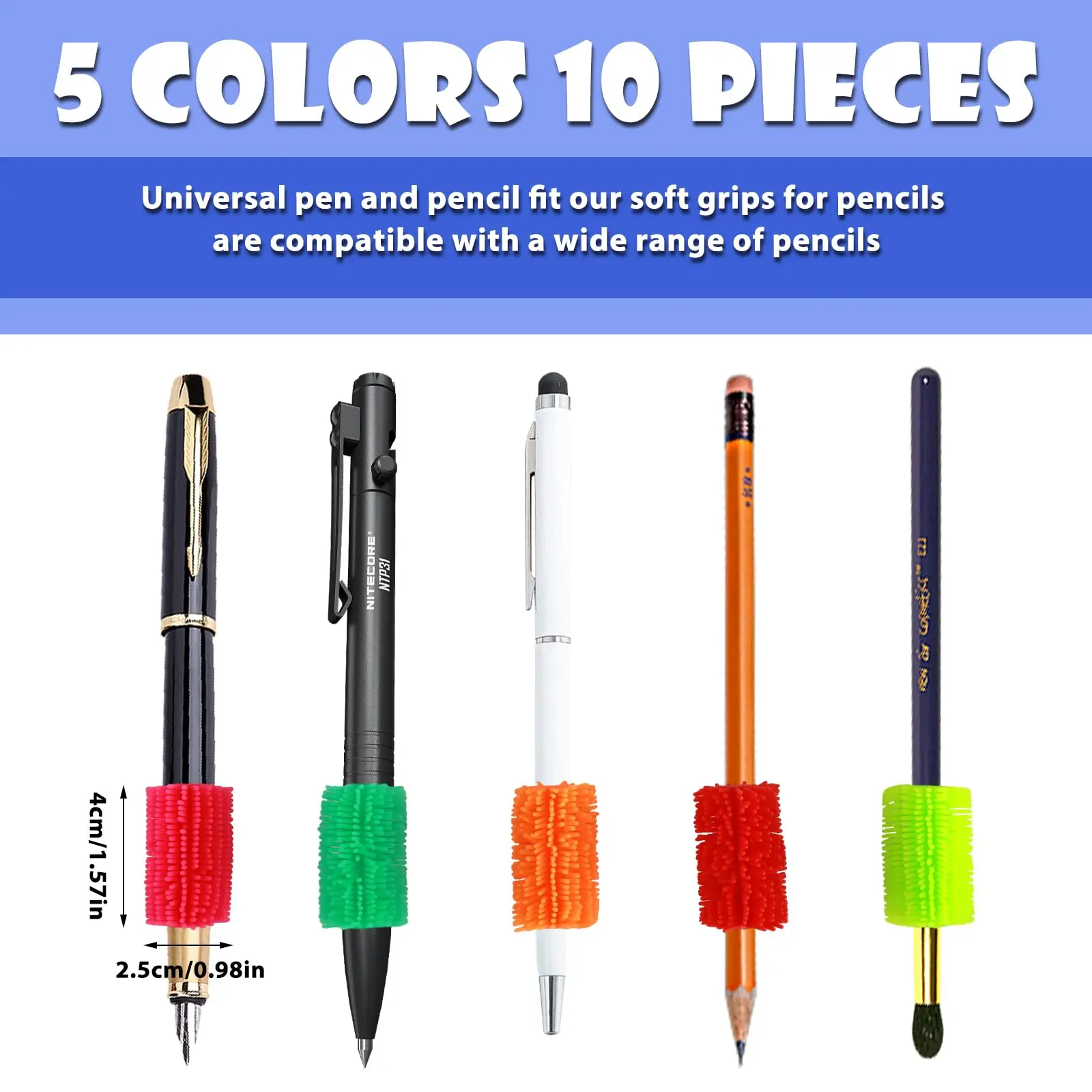 Stress Relief Pen Set Toy Silicone Silk Plush Pen Set Releases Pressure, Squeezes Creatively, Novel Stress Relief Toy Children's