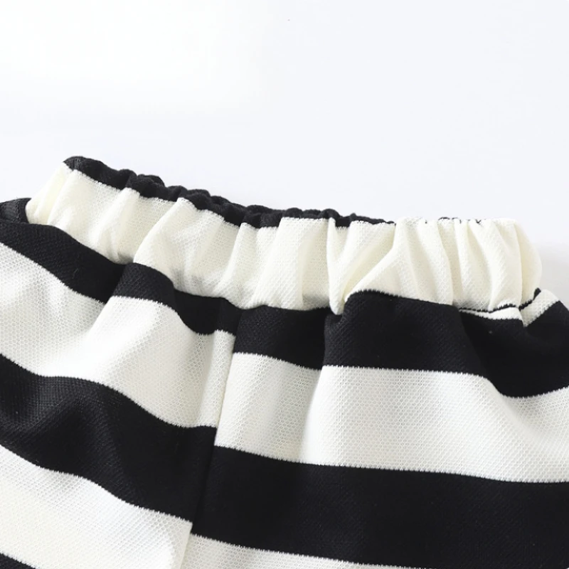 Short-sleeved Outfits Babies Girls Striped T-shirt Shorts Suit Toddler Boy Fashion Summer Costume New Casual Sports 2 Piece/Set