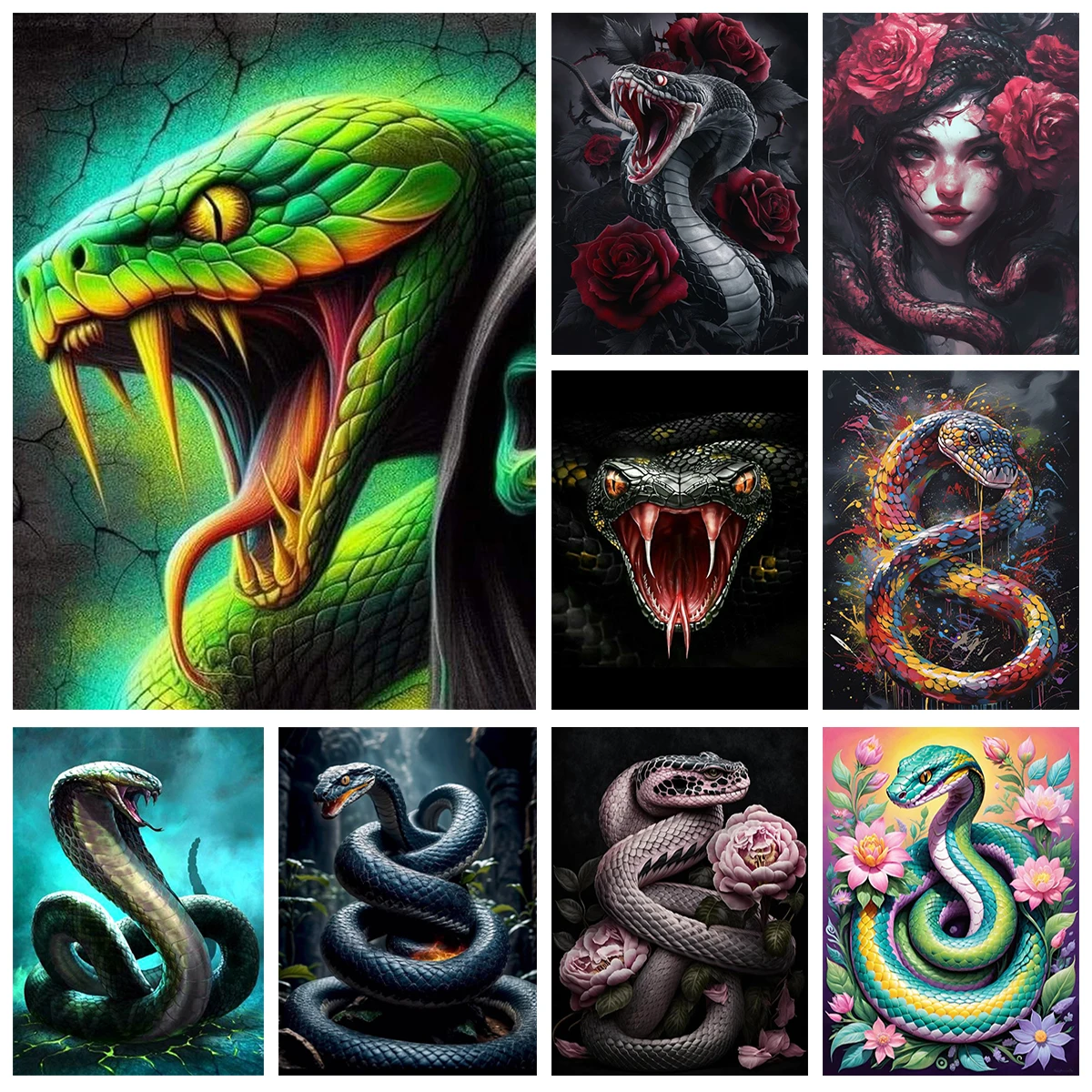Viper Cobra DIY 5D Diamant Malerei Schlangenmuster Diamant Stickerei Mosaik Ölgemälde Handwerk Home Decor