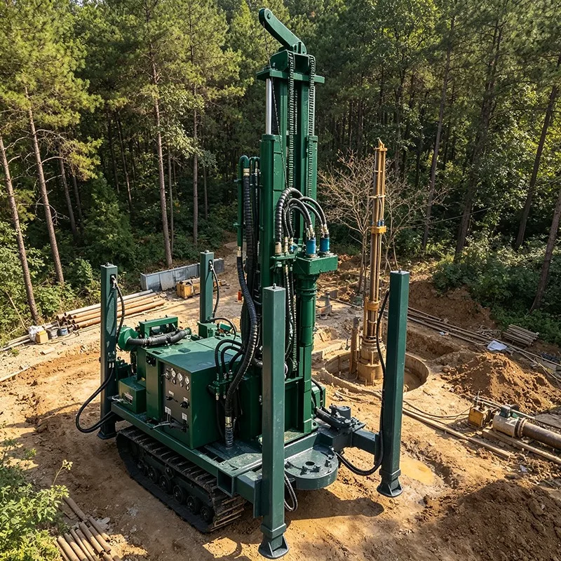 Portable Hydraulic Water Well Drilling Rig For Farm Irrigation 100m Deep Rotary Borehole Machine With High Torque Diesel Engine