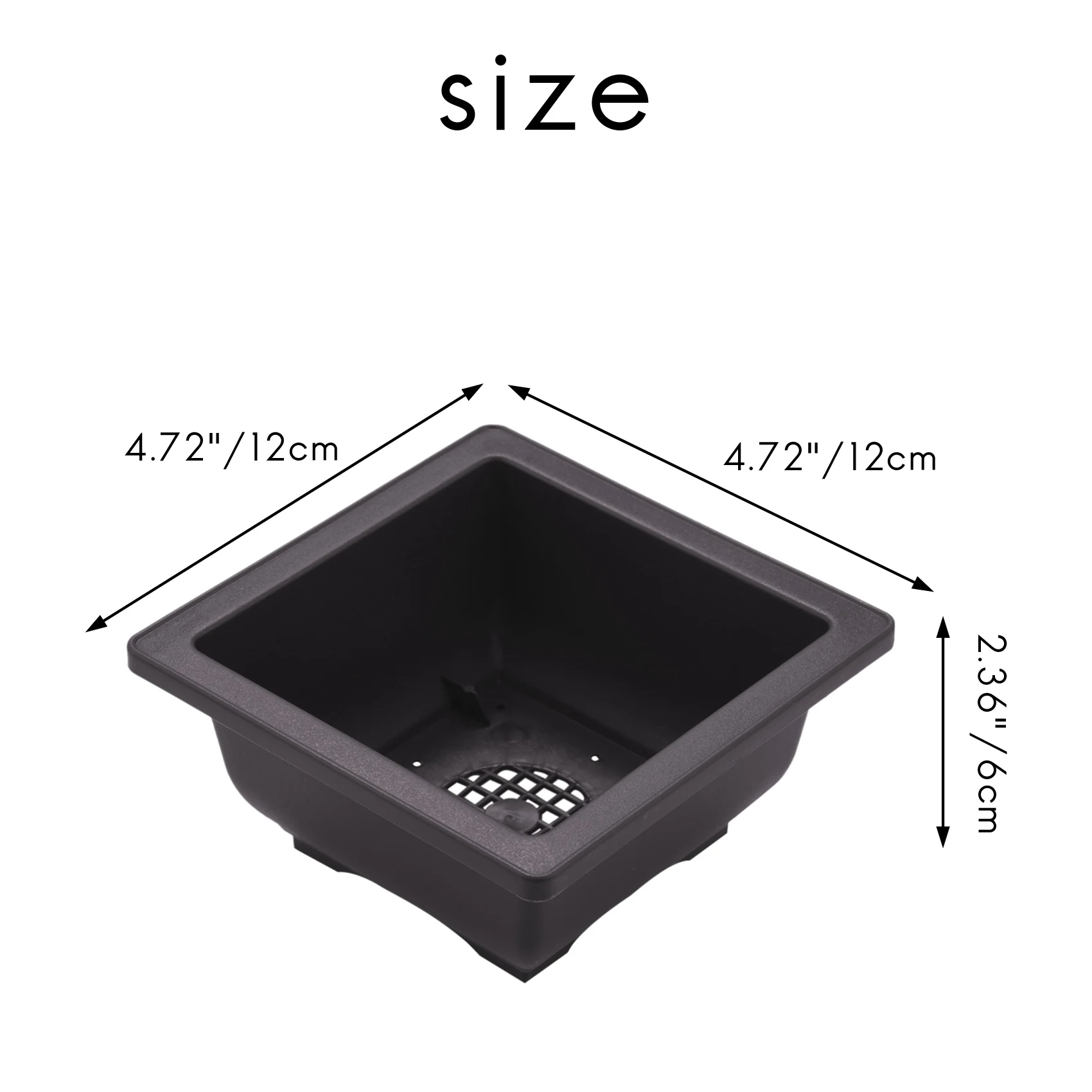 15 PCS 4.7 Inch Flower Pot, Square Plastic Bonsai Training Pot, Flower Succulent Flower Pot Container, for Garden, Interior, Hom