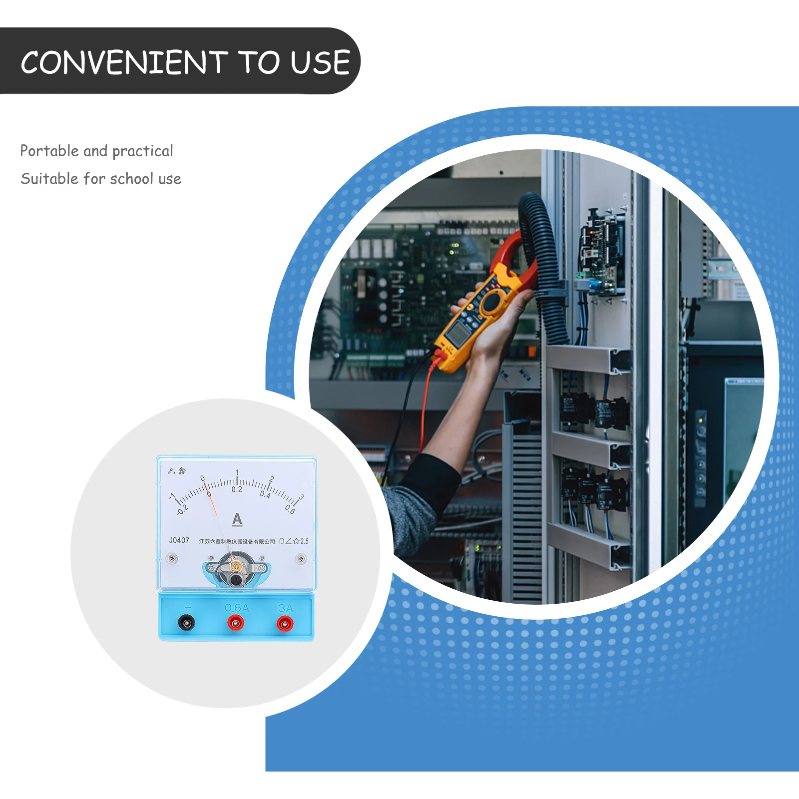 

Push-Type Ammeter Teaching Instrument For Physics Electricity Experiment Durable Plastic Current Measurement Tool Use