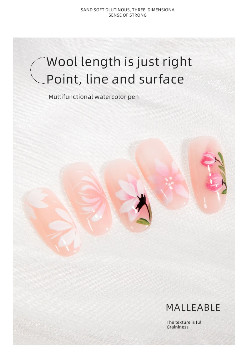 RS Nail Art Malerei Pinsel Acryl Linien Stift Streifen Gitter Blume Schmetterling Zeichnung Aquarell Pinsel DIY Design Maniküre Werkzeuge – Detail 6