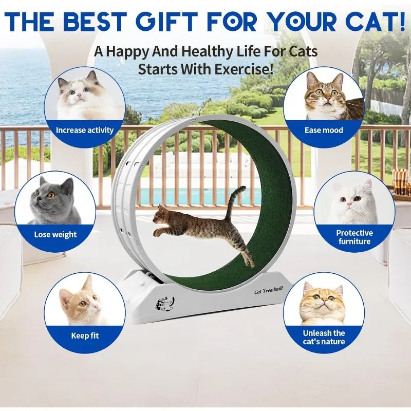 New trend silent cat toys cat treadmill running wheel with Removable Carpeted Runway