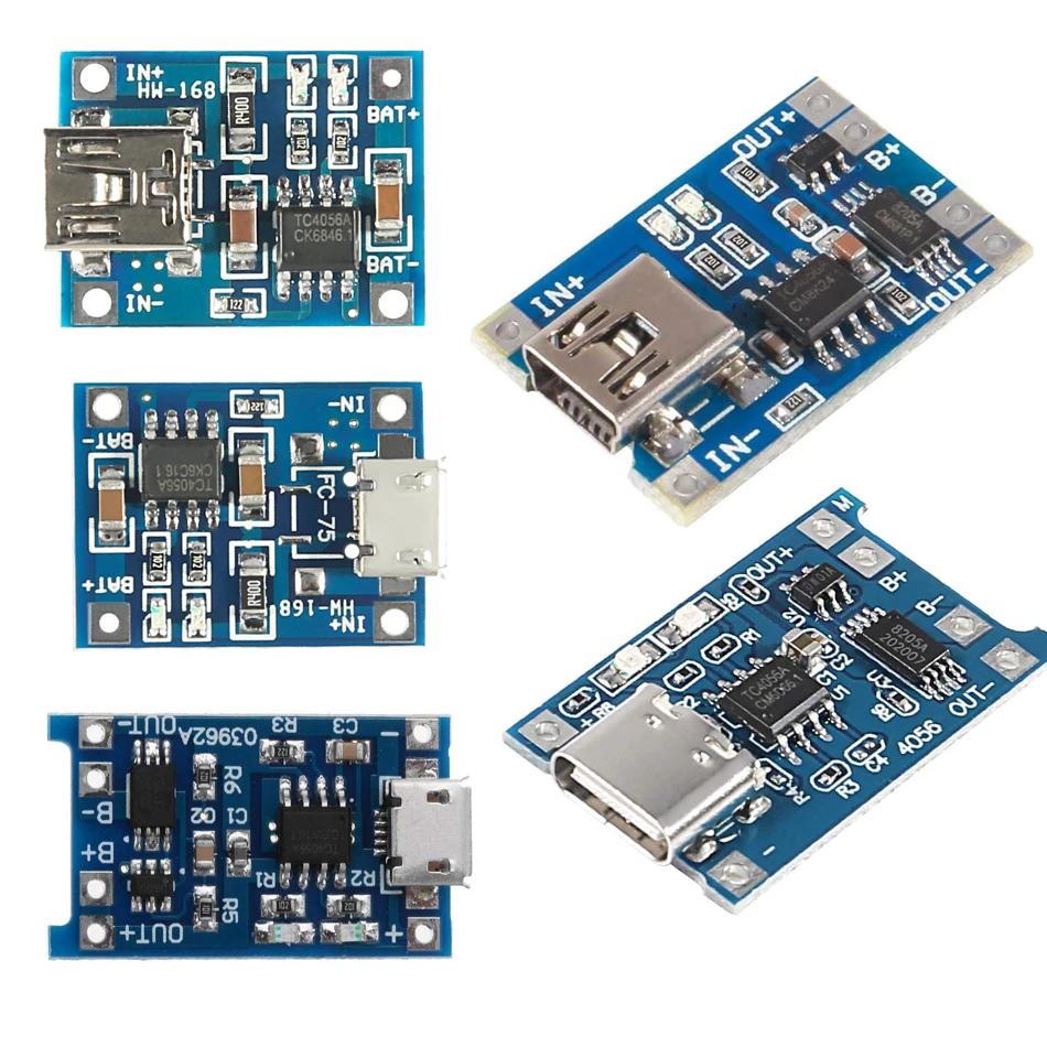 Módulo de carga de batería de litio, Micro USB, 5V, 1A, 18650, TP4056, placa de carga con protección, funciones duales, 1A, Li-ion