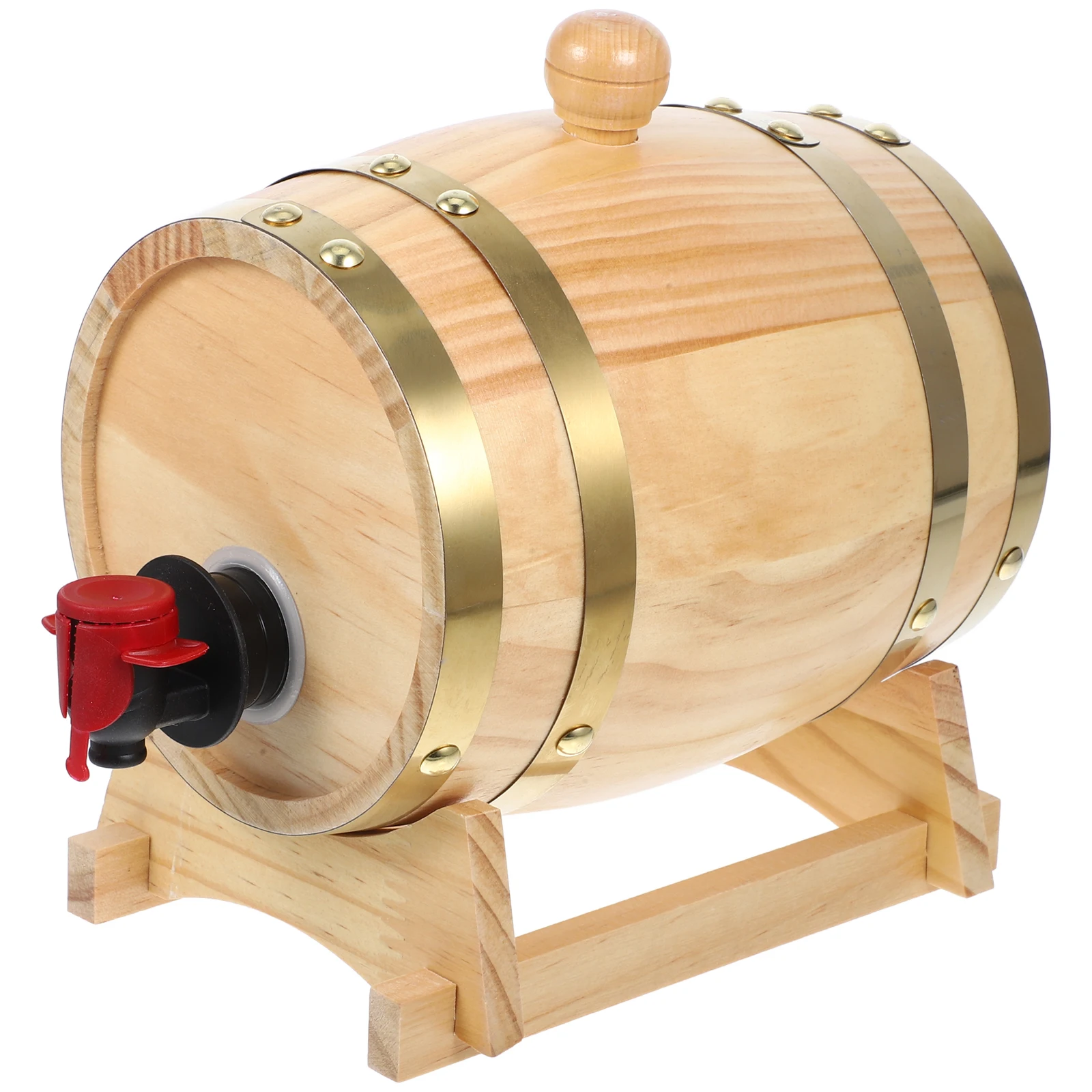 

Pine Wood Barrel 0.8L Natural Color Liquor Dispenser Whiskey Storage Home Bar Accessories Wooden