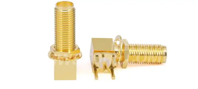2pcs/lot SMA female 90 ° right angle bending through wall flange connector PCB through board welding 6GSMA-KYWHD5