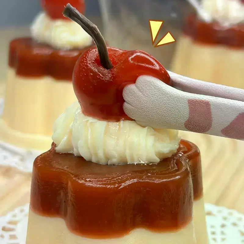 Simulation Pudding Squeeze Toy Slow Rising Stress Relief Toy Cute Food Ornament For Desktop Decor Kids Gift Photography Prop