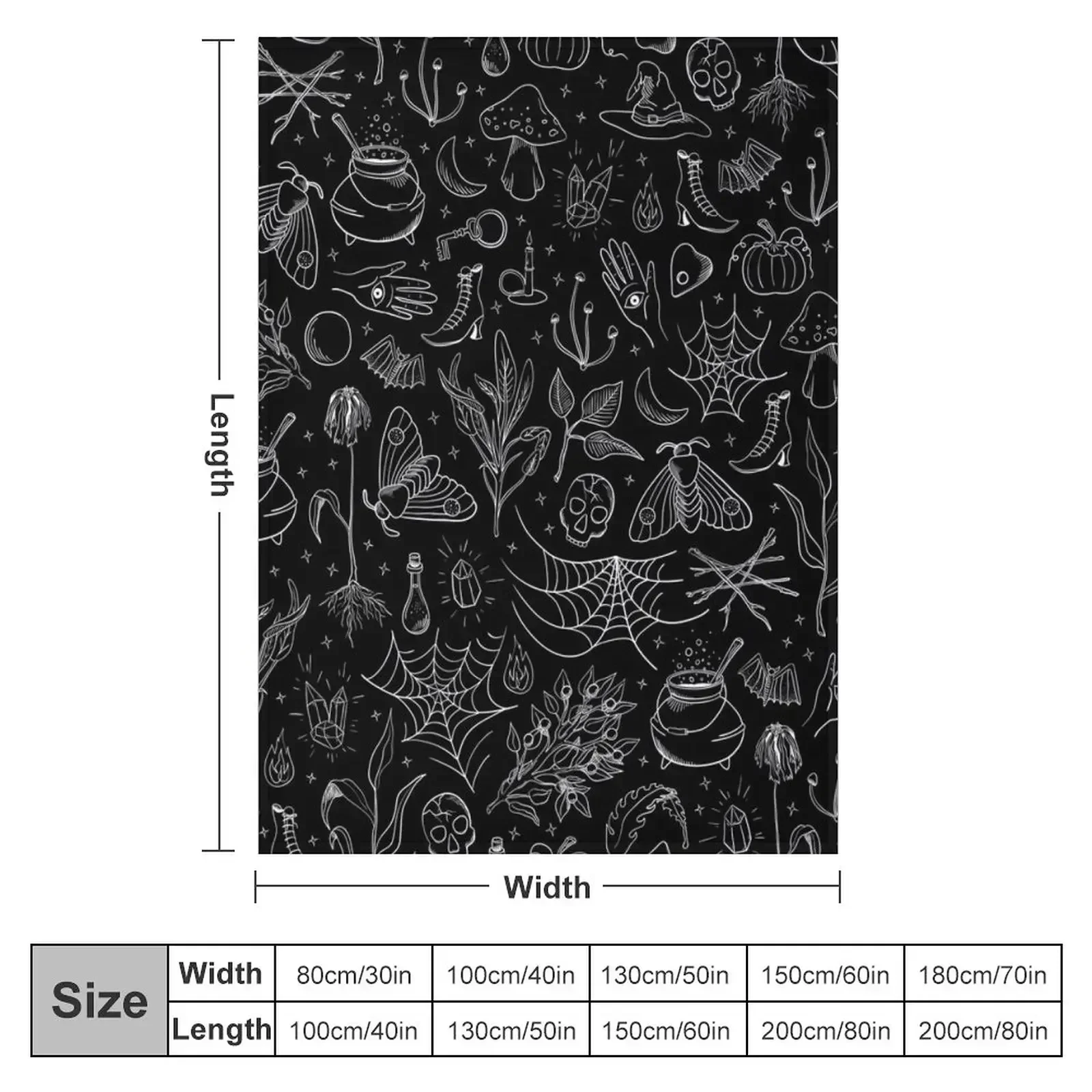 Eclectic Witch in Black Throw Blanket Heavy Decorative Beds Blankets