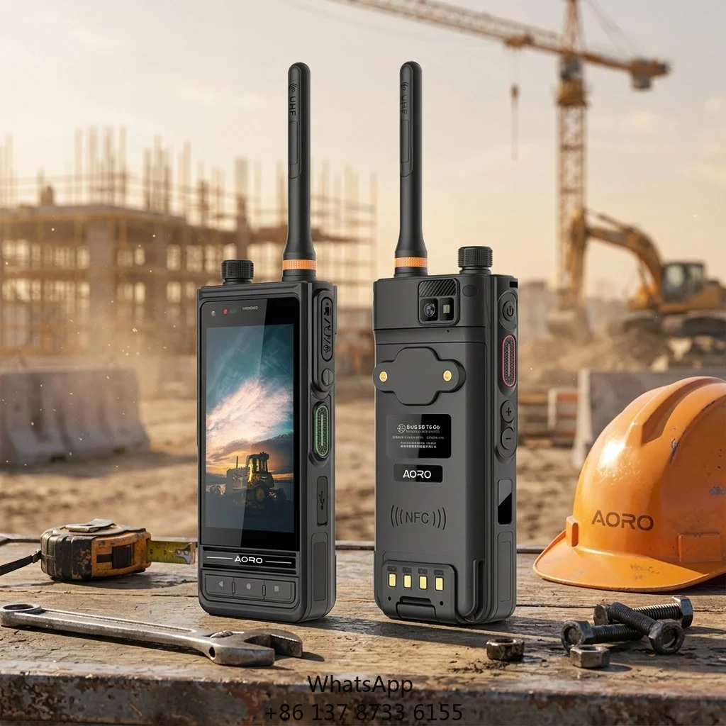 MTK6765 Octa-core Aoro M6 Walkie Talkie 4W Dmr Digit Radio 4 Inch 148.8X63.8X28mm UHF Walkie Talkie 4W