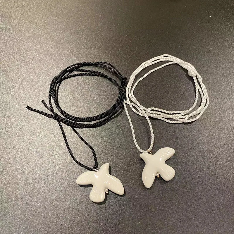 New Fashion White Peace Dove Pendant Necklace for Women Vintage Metal Geometric Round Ear Hoop Jewelry Girls Gift image 3