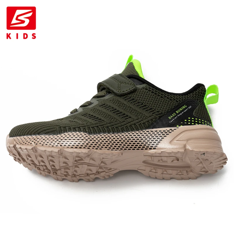 Baasploa Kids Sports Shoes 2024 New Lightweight Mesh Breathable Running Shoes Boys Girls Casual Outdoor Non-slip Sneakers