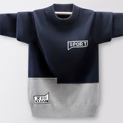 Children's Sweater FALL Winter New Teenage Boys Sweater Cotton Clothing Hedging Children's Clothing 10 12 14 Years