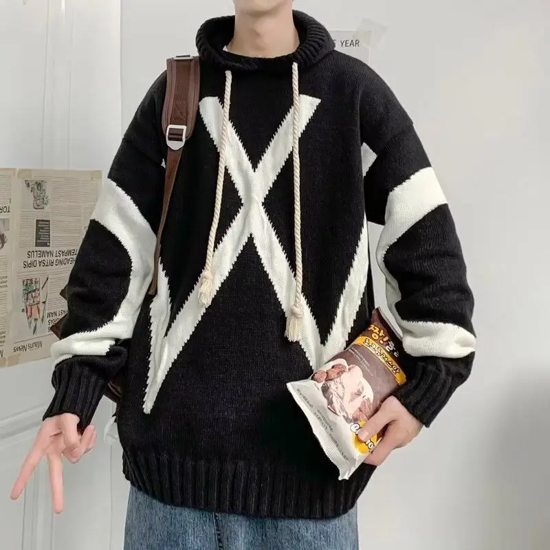 2023 Autumn New Light Luxury Fashion Sweater Men Loose And Comfortable Casual Knitted Sweater Jacket All-match Boutique Clothing