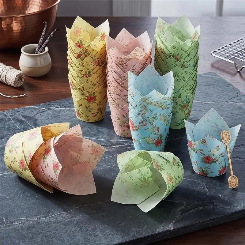 PERFECT MODERN Birthday Baby Shower Flower Paper Muffin Baking Cups Cupcake Liner Cake Dessert Spring Easter Wedding Tea Party