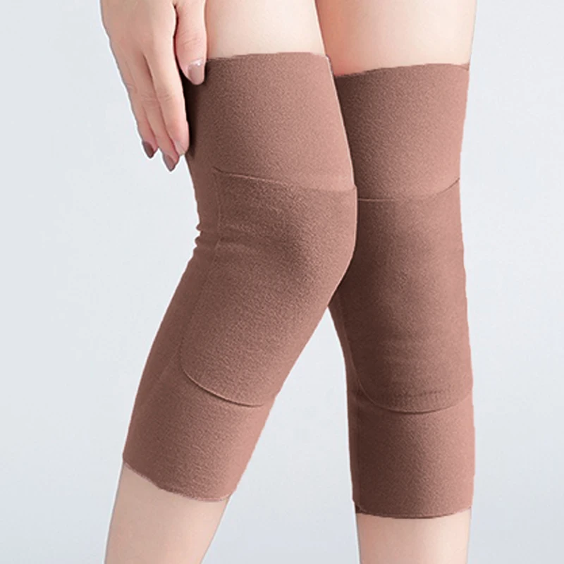 Winter Plush Heating And Warm Non-Slip Cycling Knee Pads With Pockets