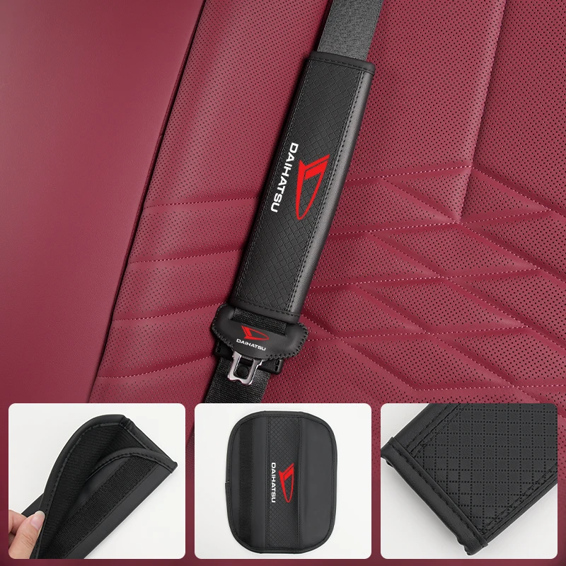 

PU Leather Embossed Car Seat Belt Shoulder Cover Decompression Comfort Car Accessories For Daihatsu Terios Sirion Mira Materia