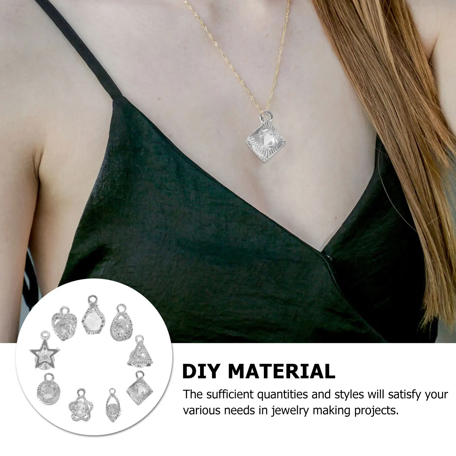 

90pcs Zircon Pendants Diy Jewelry Making Charms For Bracelet Necklace Earrings Shiny Pendant Diy Material Accessory