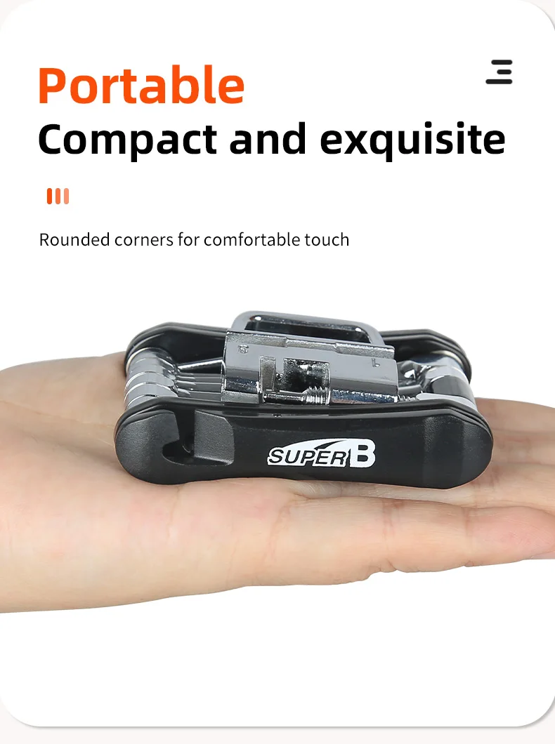 Super B 18 in 1 Mini Fahrrad Multi tool Fahrrad Reparatur Multifunktion werkzeuge 1/2/2/3/4/5/6/8mm Inbus schlüssel Ketten werkzeug langlebig – Detail 6