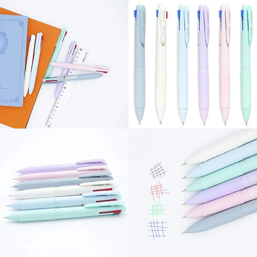 

COLNK Multicolor Ballpoint Pen 0.5 4-in-1 Colored Pens Fine Point Ideal for Planner Journaling and Daily Writing Assorted Ink C